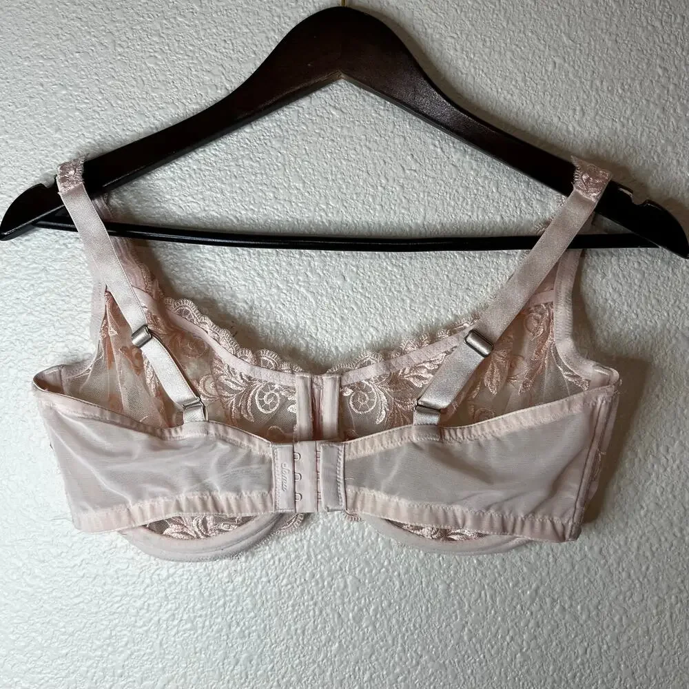 Soma light pink Senseous lace sheer unlined underwire bra 38DD